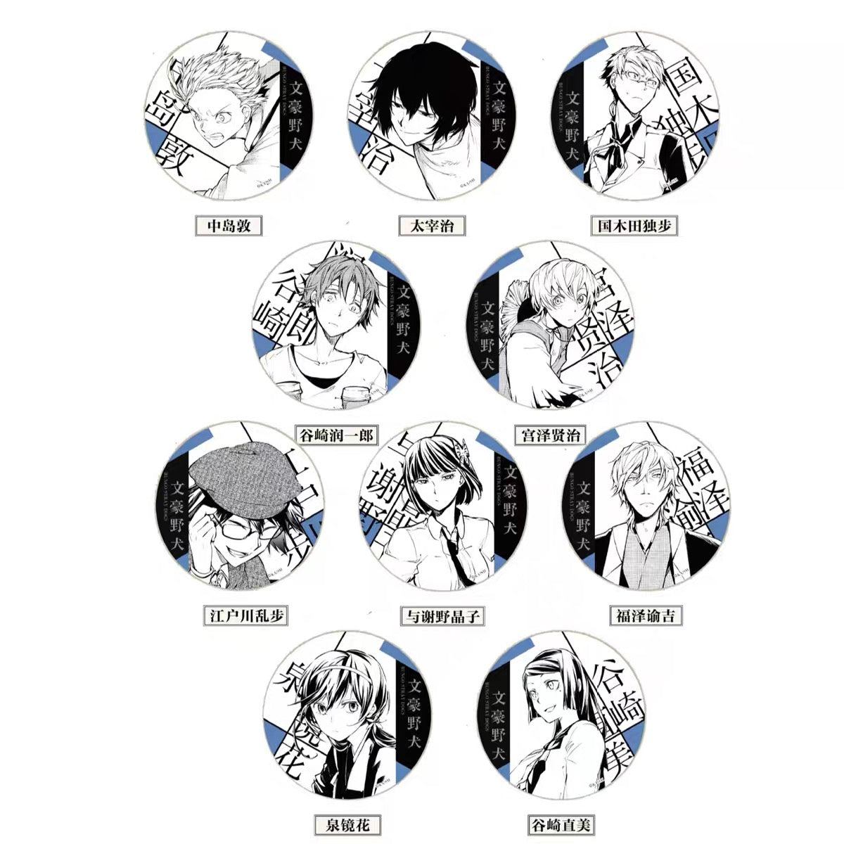 Bungo Stray Dogs Armed Detective Agency Series Tin Badge - Blind Pack