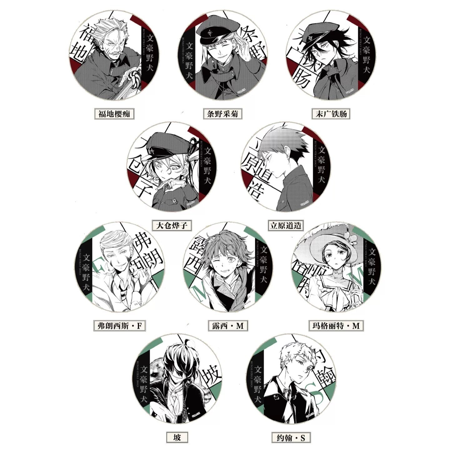 Bungo Stray Dogs Combo & Hunting Dogs Series Tin Badge - Blind Pack