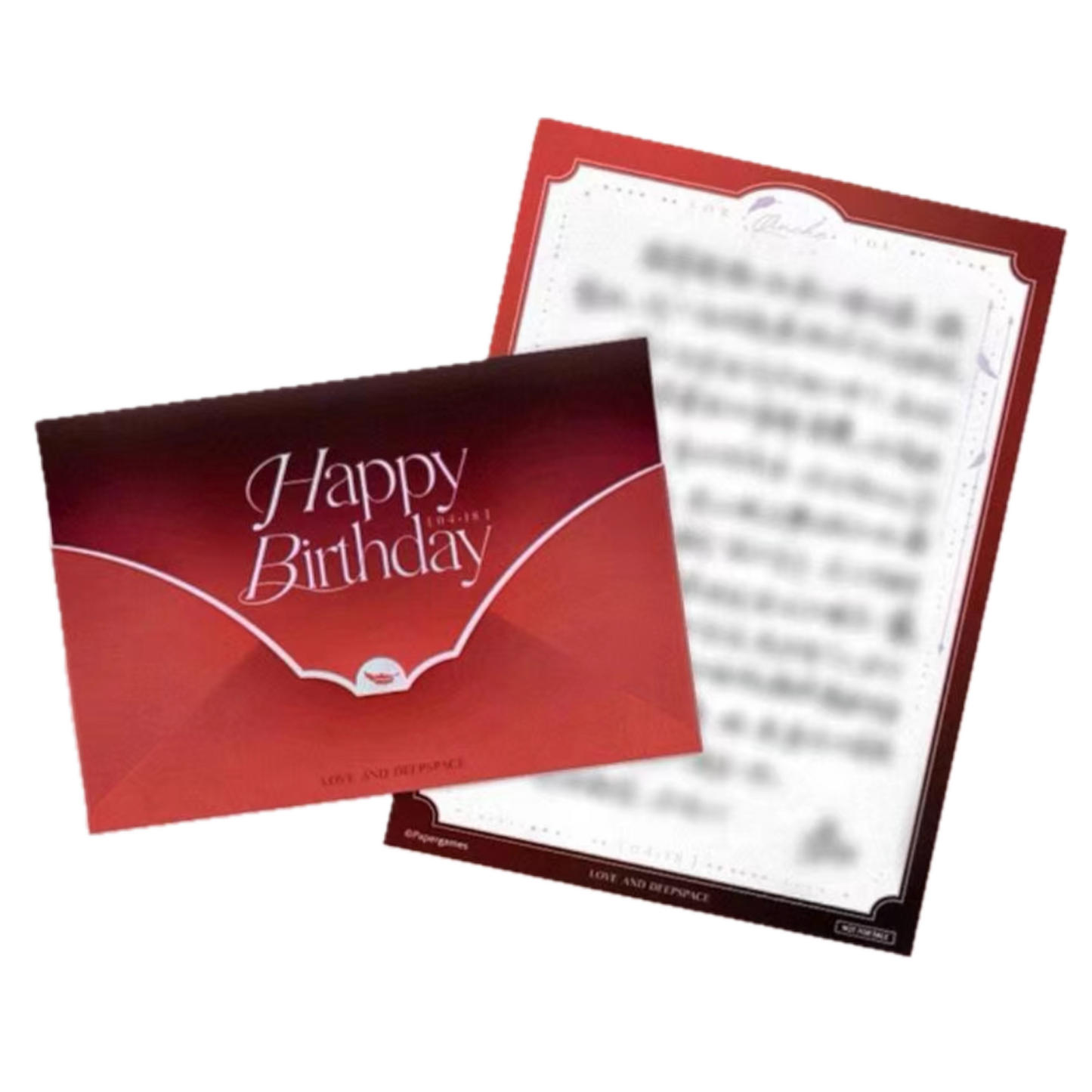 Love and Deepspace Qin Che 2025 Birthday Plush Accessory - Handwritten Letter