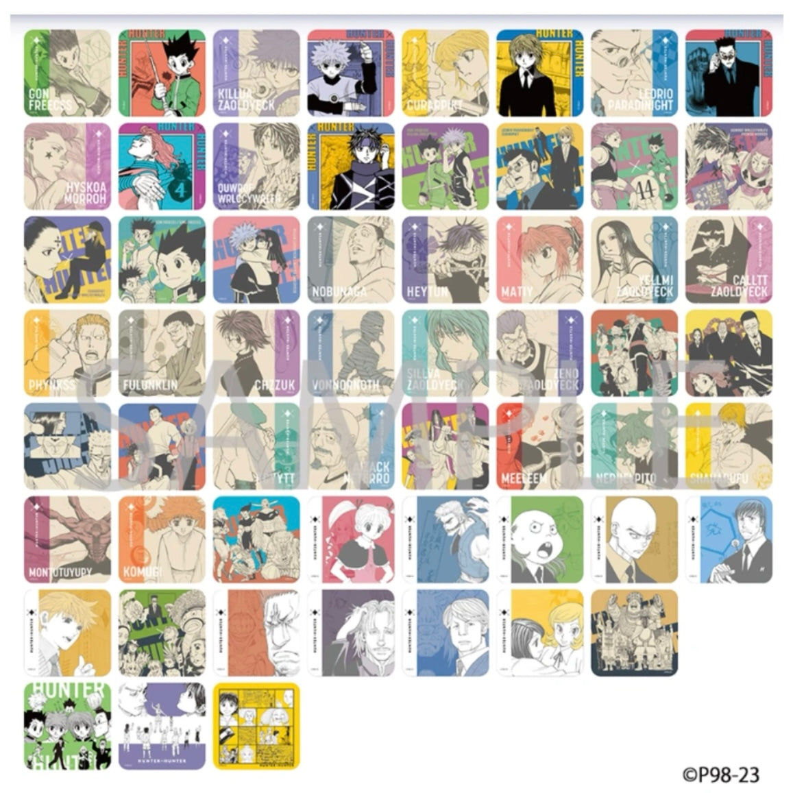 Hunter x Hunter Original Art Square Coaster Blind Pack