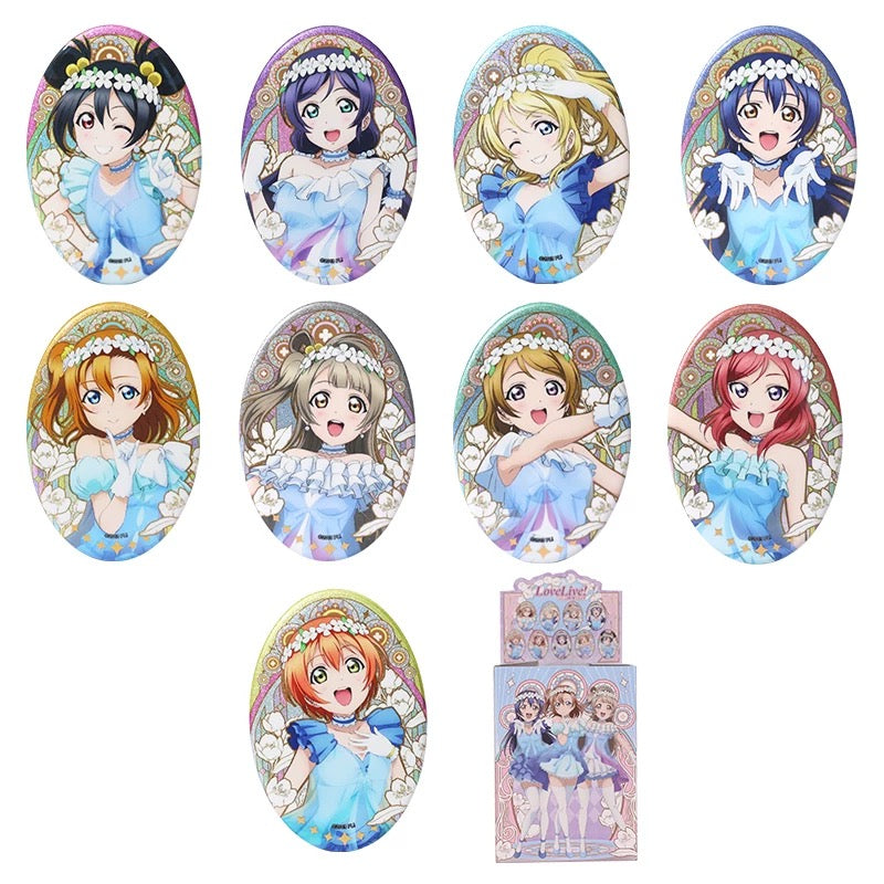 Love Live! Floral Bloom Series Oval Badge - Blind Pack