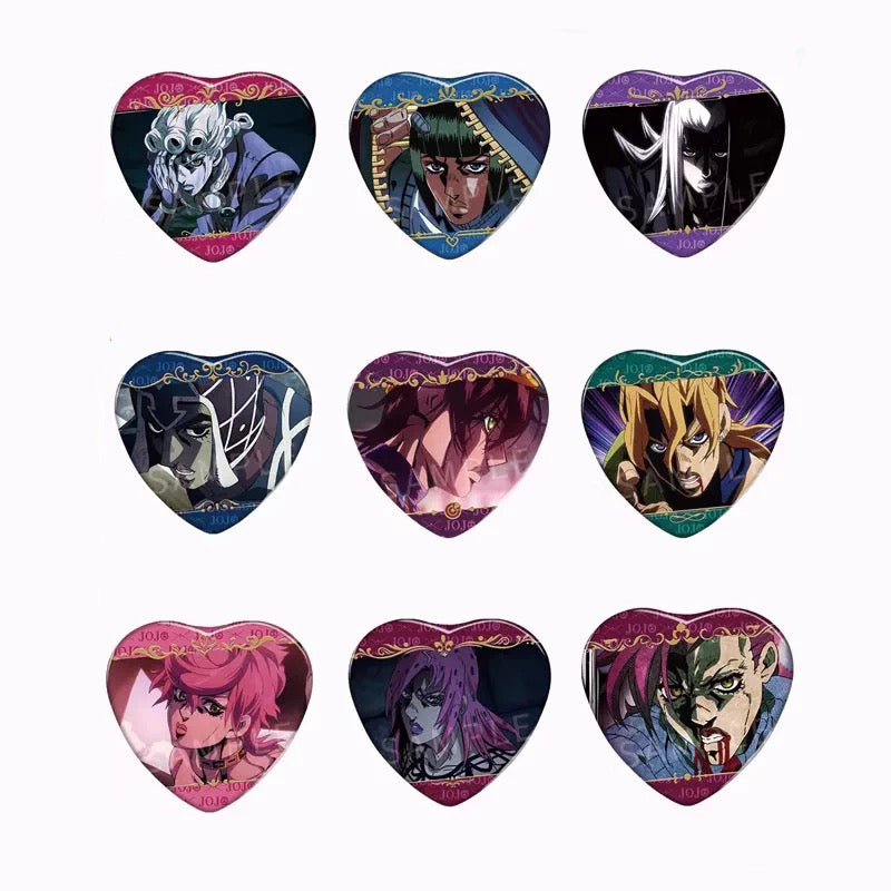 JoJo’s Bizarre Adventure: Golden Wind Scene Illustration Series Heart-Shaped Tin Badge - Blind Pack