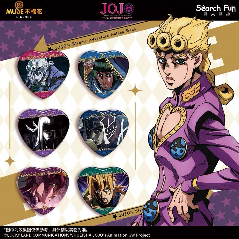 JoJo’s Bizarre Adventure: Golden Wind Scene Illustration Series Heart-Shaped Tin Badge - Blind Pack