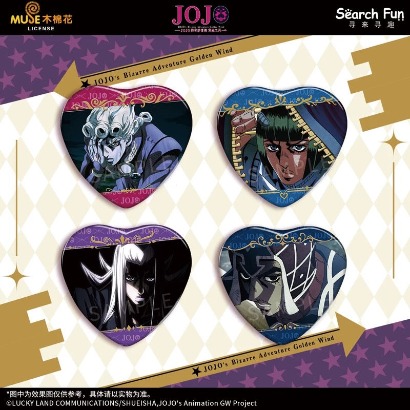 JoJo’s Bizarre Adventure: Golden Wind Scene Illustration Series Heart-Shaped Tin Badge - Blind Pack