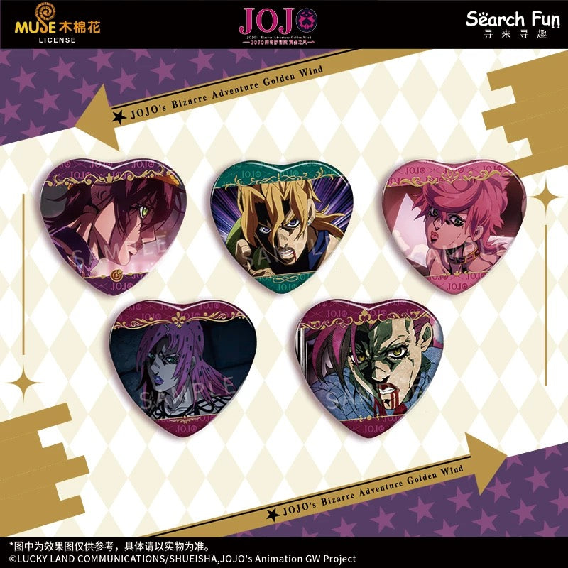 JoJo’s Bizarre Adventure: Golden Wind Scene Illustration Series Heart-Shaped Tin Badge - Blind Pack