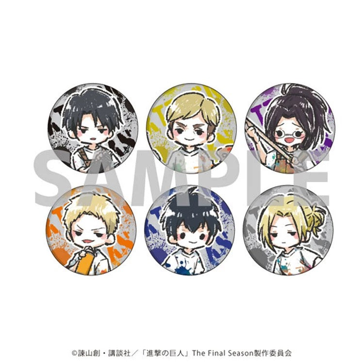 Attack on Titan Attack on Titan Chibi Watercolor Graffiti Series Can Badge - Blind Pack