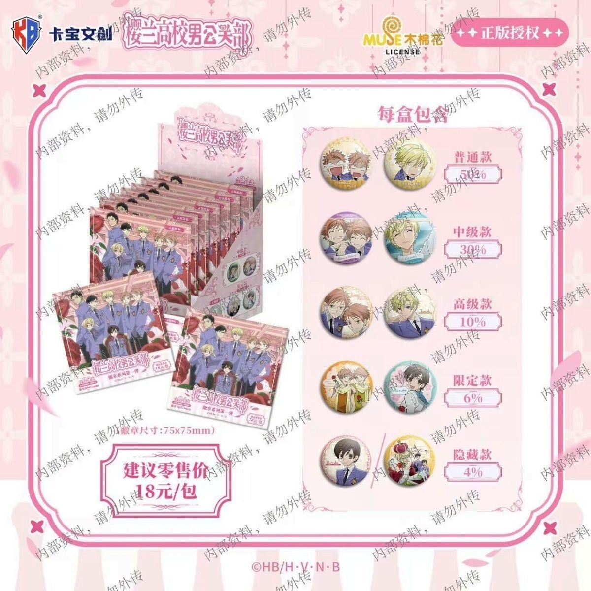 Ouran High School Host Club Badge Series Vol.1 - Blind Pack