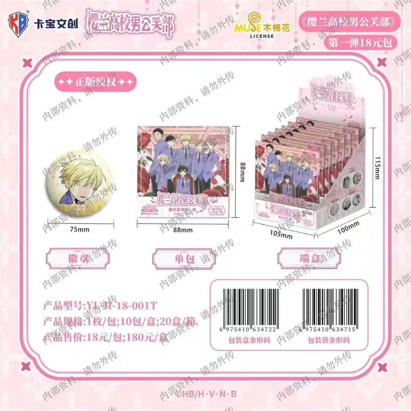 Ouran High School Host Club Badge Series Vol.1 - Blind Pack