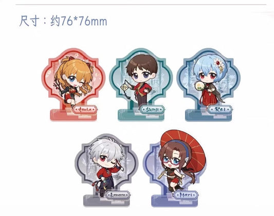 Evangelion “Falling Blossoms Attire” Chinese Style Pop-Up – Chibi Fridge Magnet (Special Color Edition) - Blind Pack