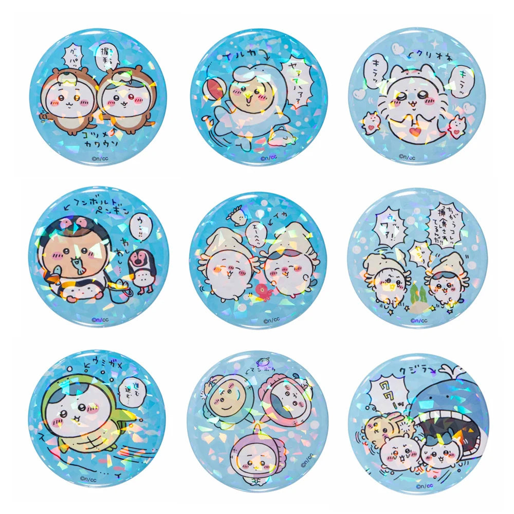 Chiikawa Aquarium Hologram Button Badge Collection - Blind Pack