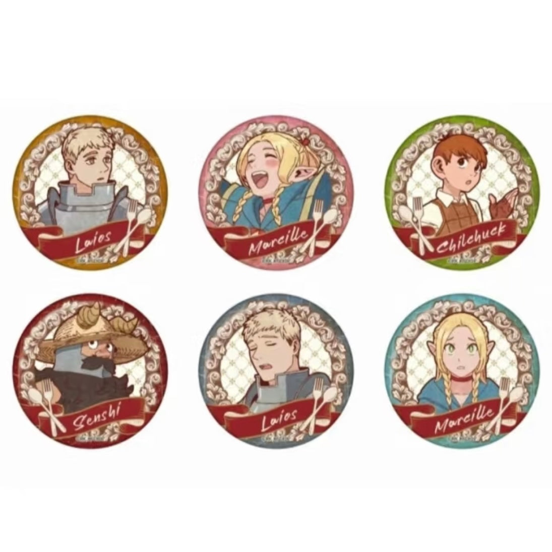 Dungeon Meshi Vintage Style Can Badge Blind Pack