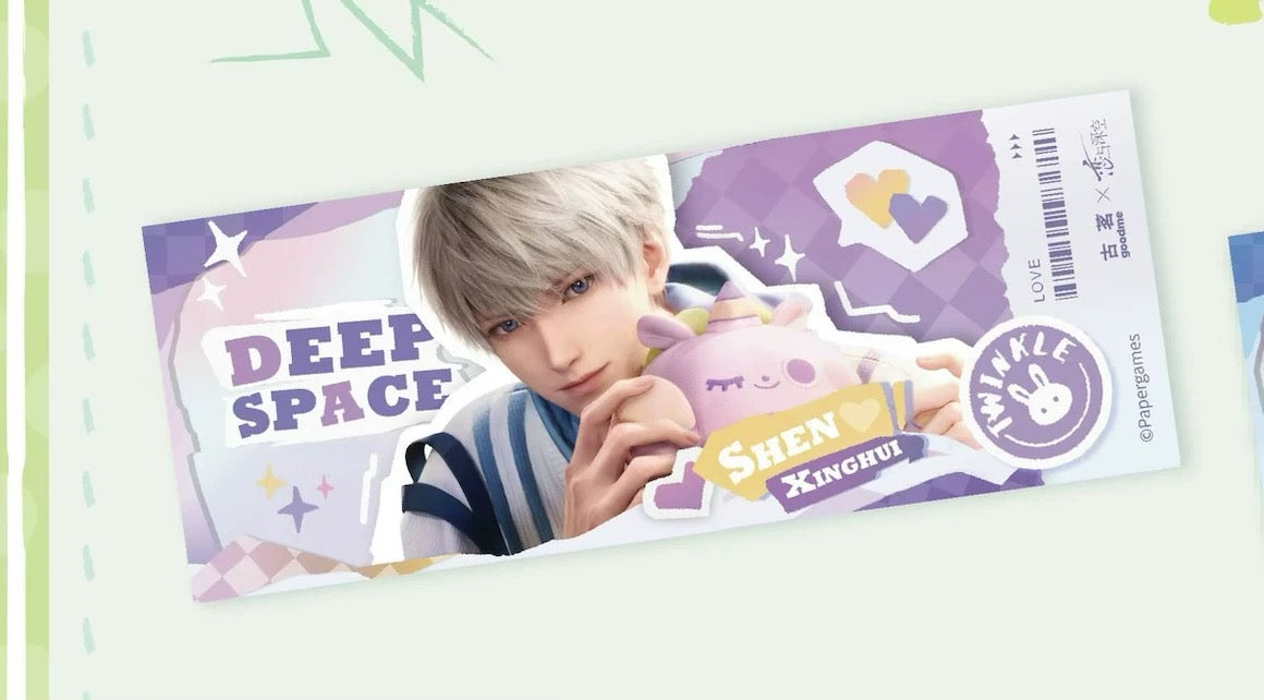 [Love and Deepspace] x [Goodme] Series Badge Holographic Ticket Sticker Set