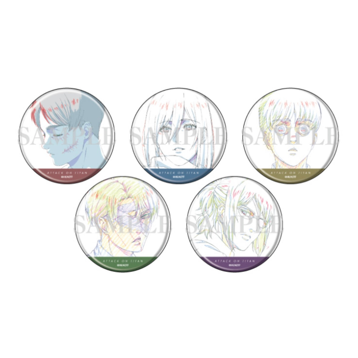 Attack On Titan Watercolor-Style Can Badge Blind Pack